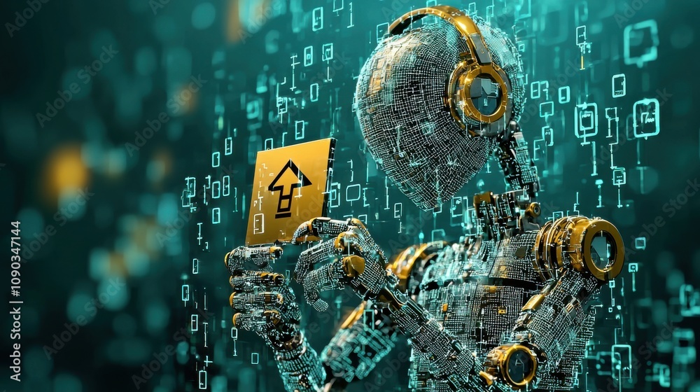 Fototapete Implementing ai data models for enhanced breach warnings and encryption standards in cybersecurity environments