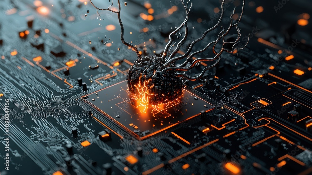Leinwandbilder Exploring ai neural networks in digital space fragments of representation in a technological environment for enhanced understanding
