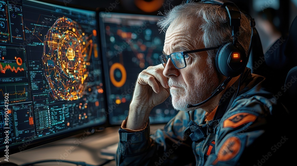 Poster Mitigating cybersecurity breaches in ai systems command center strategies for enhanced protection in tech environments
