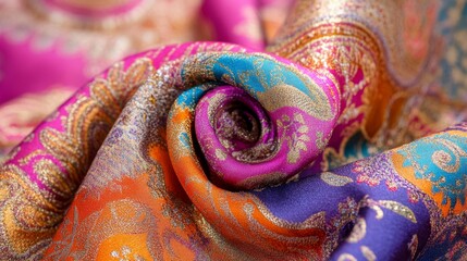 Stunning Multicolored Paisley Fabric Design