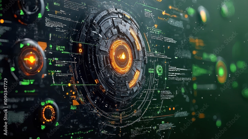 Aufkleber ai security breach notification in dark digital interface cybersecurity environment technical analys