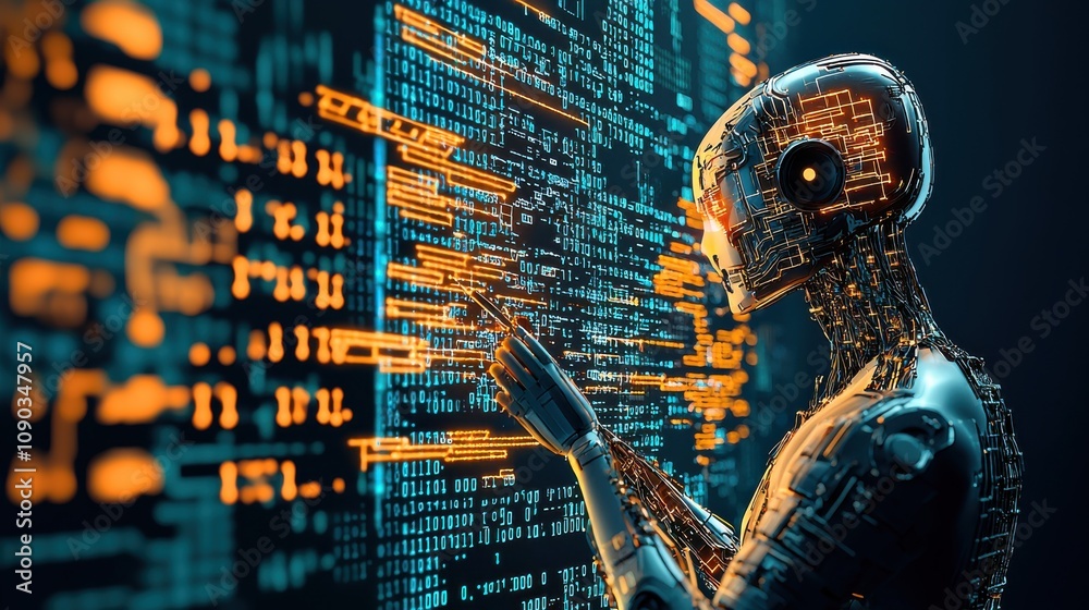 Leinwandbilder Hacked ai code error analysis digital environment software review cybersecurity research tech perspective encrypted error lines concept