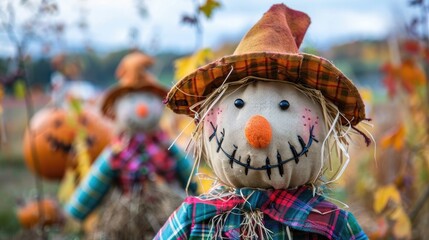 Naklejka premium Harvest Festival wreath made of autumn leaves, berries, and pinecones