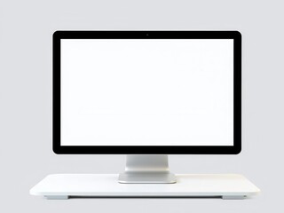 Fototapeta premium Laptop mockup with clear screen on white background, contemporary, mock-up, screen