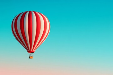 Obraz premium Balloon air as a simple silhouette floating against a gradient sky of soft pastel colors