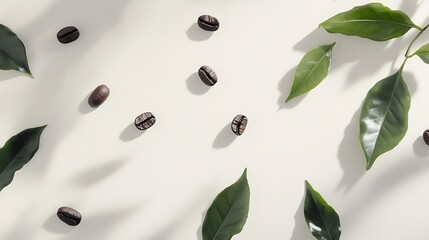 Coffee Beans and Leaves