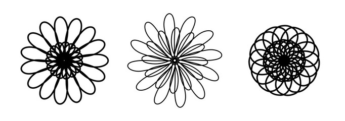
Flower illustration drawn with black lines