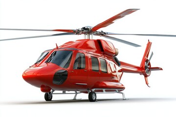 helicopter in flight on white background