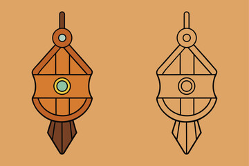 Elegant Christmas Hanging Ornament Design for Coloring and Holiday Crafts