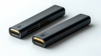 3D Render of Black USB-C Hub Adapters