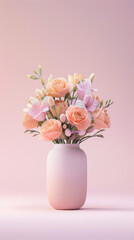 Fototapeta premium Pastel Pink Flowers in a Vase