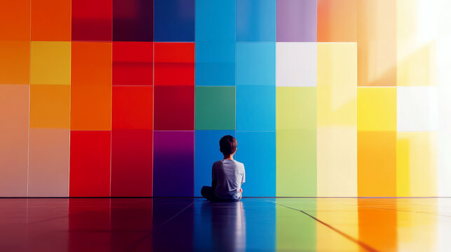 Celebrating diversity and inclusivity on world autism awareness day with vibrant colors. World ADHD Awareness Day. Mental health concept. Attention deficit hyperactivity disorder