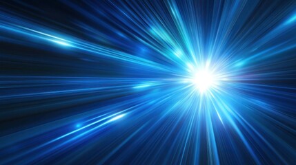 Blue Light Speed Burst: Abstract Digital Art