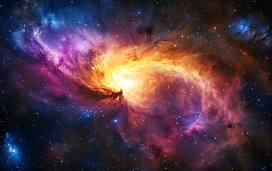 Fototapeta premium Colorful nebula with stars in space.