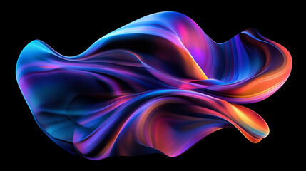 Obraz premium Vibrant Abstract Shapes with Flowing Gradients and Soft Shadows