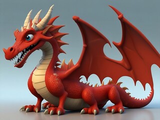 red dragon standing fiercely