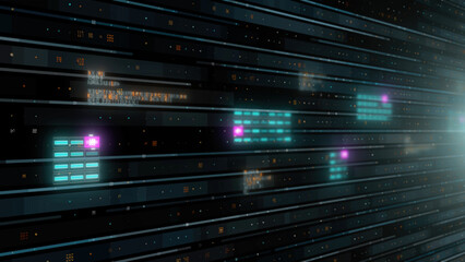 Fototapeta premium Abstract Digital Cyberspace with Data Analysis Technology Digital Background.