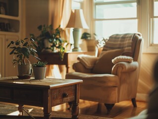 Furnished living room with couch and chairs.