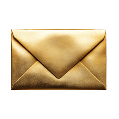 Shiny Gold Envelope on white and transparent background.