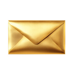 Shiny Gold Envelope on white and transparent background.