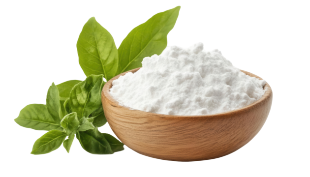 Isolated fresh baking soda on transparent background for home and wellness use natural ingredients food grade quality high resolution image for seo optimization