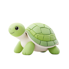 Obraz premium Cute and cartoonish green turtle figurine with a smiling expression, perfect for children's toys, educational materials, and playful home decor accents for all ages.