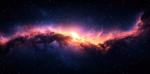 Obraz premium Cosmic Nebula With Bright Stellar Formation