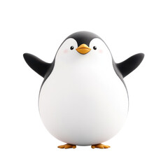 Fototapeta premium Cute Cartoon Penguin Character with Outstretched Arms, Friendly Expression, Perfect for Children's Media, Illustrations, and Fun Creative Projects