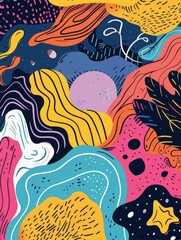 Vividly colored and intricate floral design, ideal for art-themed wallpapers or posters.