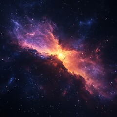 Obraz premium Cosmic Nebula with Vibrant Colors and Stars