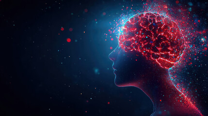 Fototapeta premium Glowing brain imagery with vibrant colors and abstract design
