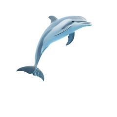 Obraz premium Joyful Dolphin Leaping Above Ocean Surface with Splashing Water Under Bright Blue Sky in Vibrant Marine Environment at Midday for Nature Photography Collection