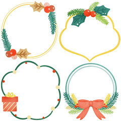 Naklejka premium Christmas box text frames hand drawn