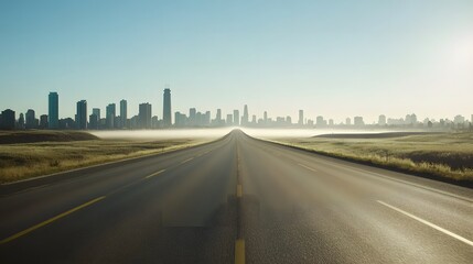 Empty express lane on highway during off-peak hours, symbolizing efficiency and opportunity in a calm, uncluttered environment.
