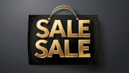 Black Friday sale sign with bold golden lettering on a dark background