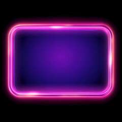 Fototapeta premium Pink Neon Frame on Dark Background
