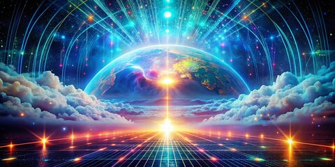 Obraz premium Abstract Cyberspace: Spiritual AI Art - 4:3