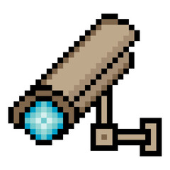 Fototapeta premium Surveillance camera in pixel art style