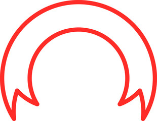 Red Ribbon Banner Line Art