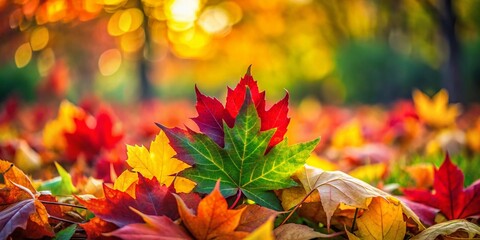 Autumn Leaves Deep Focus Red Yellow Green Fall Foliage