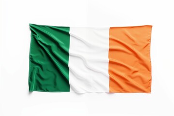 Obraz premium Wavy Flag of Ireland isolated on white background. Generative ai
