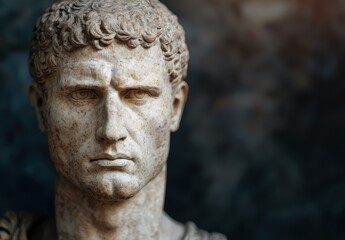 Obraz premium ancient roman statue head close-up