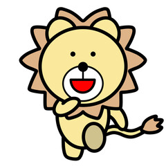歩くライオン　イラスト