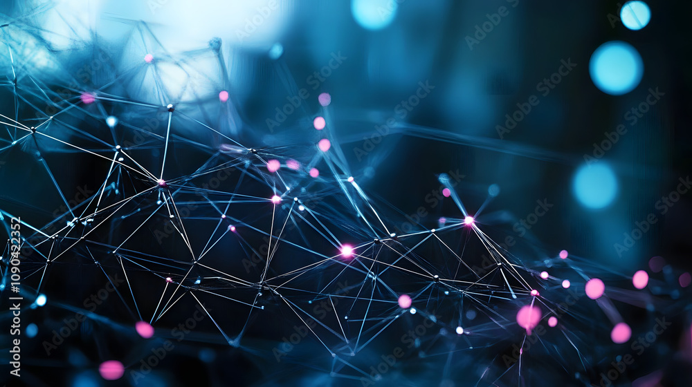 Poster digital future with interconnected nodes and lines