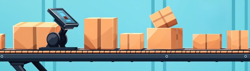 Obraz premium Efficient cargo handling process logistics hub shipping operations industrial setting warehouse perspective supply chain concept