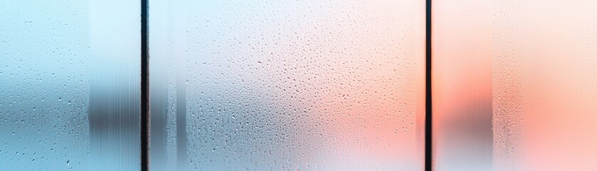 Fototapeta premium Handwriting Happy New Year on a frosted window, soft light and warm tones emphasizing a fresh start and hope for the year ahead