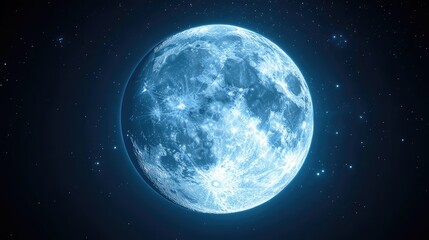 Obraz premium Capturing the Beauty of a Full Moon in the Night Sky