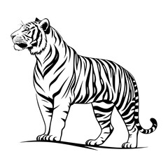 Obraz premium Tiger silhouette vector 
