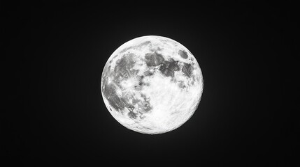 Obraz premium Realistic View of the Moon in Space Against a Black Background in 8K Resolution