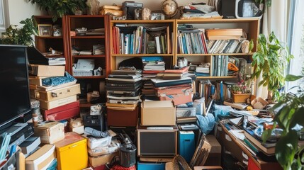 Fototapeta premium Decluttering your home, creating a peaceful, organized space by eliminating excess items